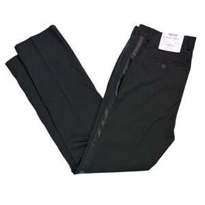 KENNETH COLE REACTION Slim Fit Ready Flex Tuxedo Pants Black 35 x 32